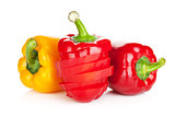 Ripe colorful bell peppers