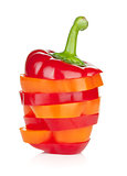 Sliced colorful bell pepper