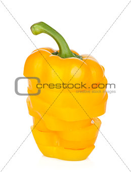 Sliced ripe yellow bell pepper