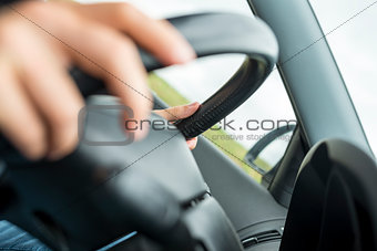 Detail of driving a car