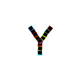 Alphabet Y with colorful polaroids