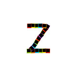 Alphabet Z with colorful polaroids