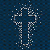 Knitted pattern with stylized cross