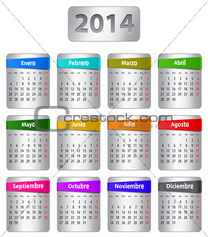 Spanish calendar 2014