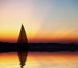 Sailboat at sunset 