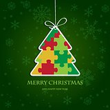 Christmas tree from jigsaw puzzle