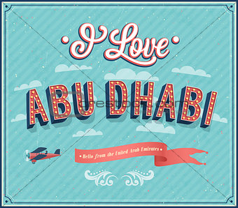 Vintage greeting card from Abu Dhabi - United Arab Emirates.