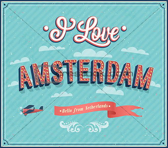 Vintage greeting card from Amsterdam - Netherlands.