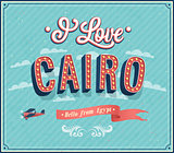 Vintage greeting card from Cairo - Egypt.