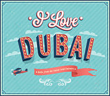 Vintage greeting card from Dubai - United Arab Emirates.