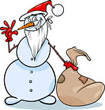christmas snowman cartoon illustration