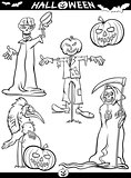 Halloween Cartoon Themes for Coloring Book