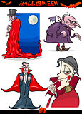 Halloween Cartoon Horror Themes Set