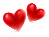 Red hearts shape