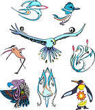 Miscellaneous stylized birds