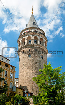 galata tower landmark in istanbul turkey
