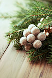 Christmas decoration with  spruce twigs