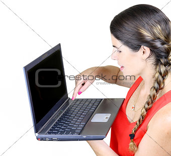 Woman using a  laptop