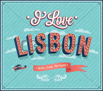 Vintage greeting card from Lisbon - Portugal.