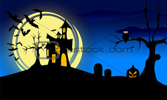 Halloween landscape night