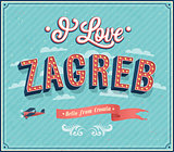 Vintage greeting card from Zagreb - Croatia.