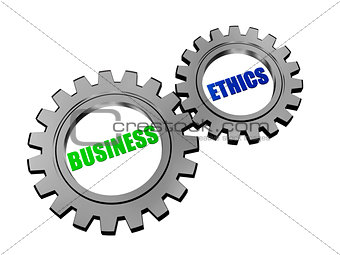 business ethics in silver grey gears