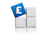 pound sign in blue cube on grey boxes