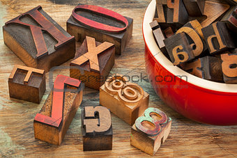 typography concept with wood type