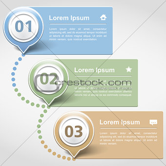 Design template with three banners