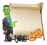 Halloween Scroll with Frankenstein