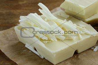 large bar  white chocolate pieces and chips