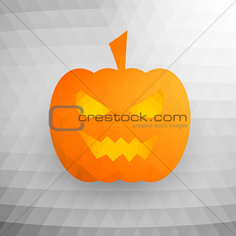 Halloween Pumpkin On Abstract Mosaic Background