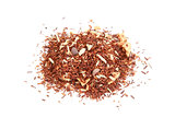 raw rooibos with dry fruits on white