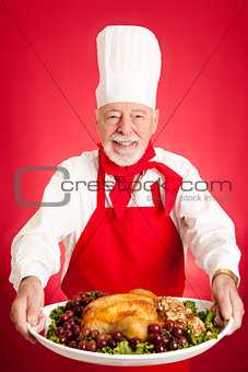 Chef Serves Turkey Dinner