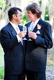 Gay Wedding Couple - Champagne Toast
