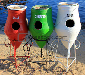 Colorful Recycle Trashcans