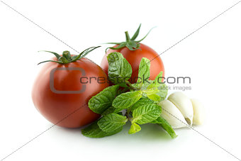fresh tomatoes with Garlic and Mints 