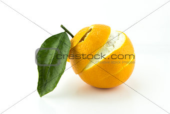 Sweet orange with peeled