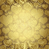 Gold seamless valentine pattern 