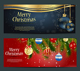 Set of cards with Christmas BALLS, stars and snowflakes, illustr