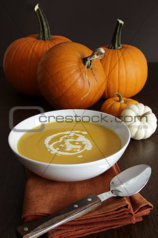 Festive homemade pumpkin soup