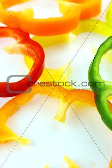slices of colorful sweet bell pepper 