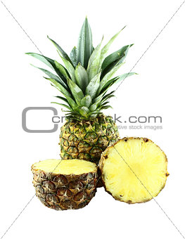 ripe pineapple with slices