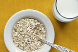 oat-flakes with milk