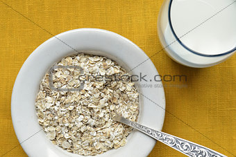 oat-flakes with milk