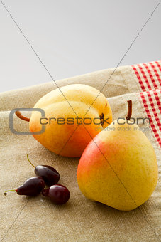 Ripe pears and dogwood