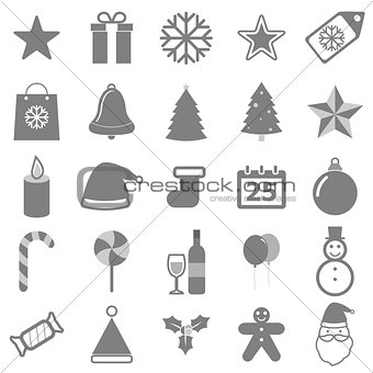Christmas icons on white background