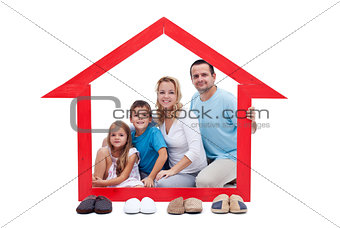 Happy family in their home concept