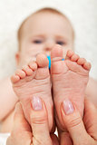Baby feet massage