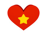 Big red heart with star symbol.